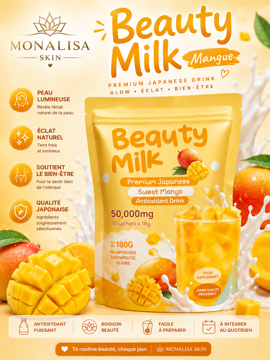 MONALISA SKIN – Beauty Milk 🍓🥭🍈